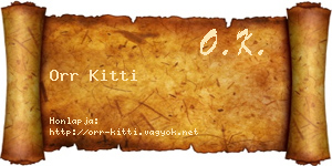 Orr Kitti névjegykártya